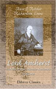 Cover of: Lord Amherst and the British Advance Eastwards to Burma by Richardson Evans