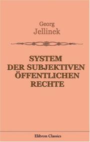 Cover of: System der subjektiven öffentlichen Rechte