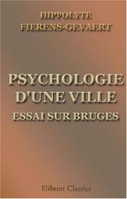 Cover of: Psychologie d\'une ville. Essai sur Bruges