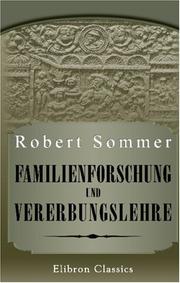 Cover of: Familienforschung und Vererbungslehre