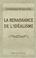 Cover of: La Renaissance de l\'Idéalisme