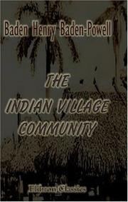 Cover of: The Indian Village Community | B. H. Baden-Powell