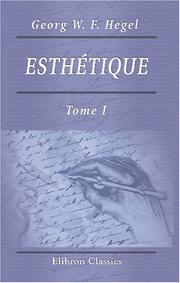 Cover of: Esthétique: Traduction française par Ch. Bénard. Tome 1