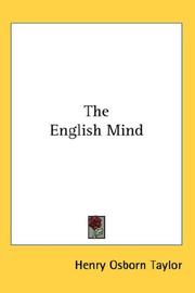 Cover of: The English Mind | Henry Osborn Taylor