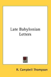 Cover of: Late Babylonian Letters by Reginald Campbell Thompson