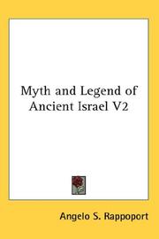 Cover of: Myth and Legend of Ancient Israel V2