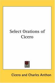 Cover of: Select Orations of Cicero by Cicero
