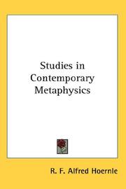 Cover of: Studies in Contemporary Metaphysics