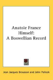 Cover of: Anatole France Himself by Jean Jacques Brousson
