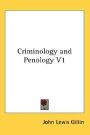 Cover of: Criminology and Penology V1