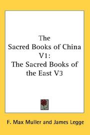 Cover of: The Sacred Books of China V1: The Sacred Books of the East V3 (The Sacred Books of the East)