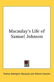Cover of: Macaulay's Life of Samuel Johnson by Thomas Babington Macaulay