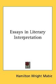 Cover of: Essays in Literary Interpretation by Hamilton Wright Mabie