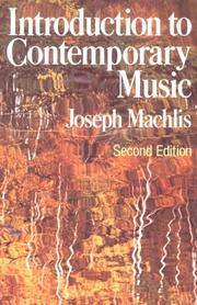 Cover of: Introduction to contemporary music by Joseph Machlis