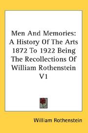 Cover of: Men And Memories by William Rothenstein