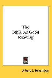 Cover of: The Bible As Good Reading