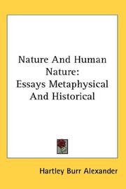 Cover of: Nature And Human Nature by Hartley Burr Alexander, Hartley Burr Alexander