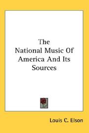 Cover of: The National Music Of America And Its Sources