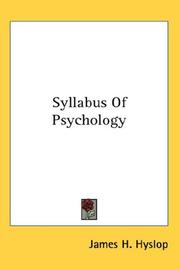 Cover of: Syllabus Of Psychology by James Hervey Hyslop