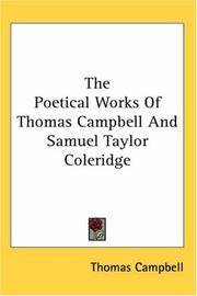 Cover of: The Poetical Works Of Thomas Campbell And Samuel Taylor Coleridge