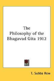 Cover of: The Philosophy of the Bhagavad Gita 1912