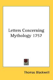 Cover of: Letters Concerning Mythology 1757