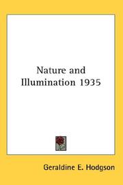 Cover of: Nature and Illumination 1935