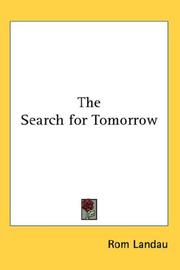 Cover of: The Search for Tomorrow by Rom Landau