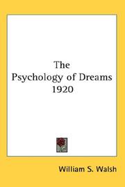 Cover of The Psychology of Dreams 1920