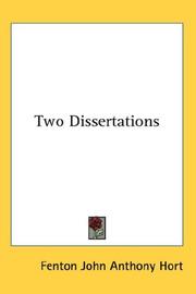 Cover of: Two Dissertations by Fenton John Anthony Hort, Fenton John Anthony Hort