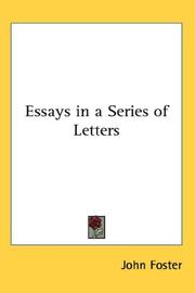 Cover of: Essays in a Series of Letters