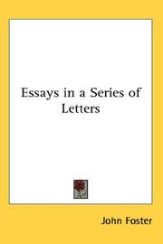 Cover of: Essays in a Series of Letters by John Foster