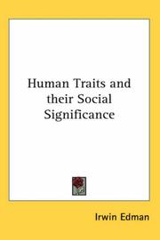 Cover of Human Traits and Their Social Significance