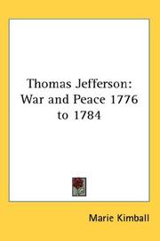 Cover of: Thomas Jefferson by Marie Kimball, Marie Kimball