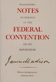 Cover of: Journal of the Federal Convention