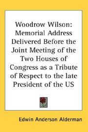 Cover of: Woodrow Wilson by Edwin Anderson Alderman, Edwin Anderson Alderman