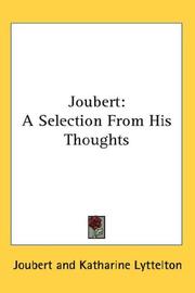 Cover of: Joubert: A Selection From His Thoughts