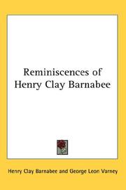 Cover of: Reminiscences of Henry Clay Barnabee by Henry Clay Barnabee, Henry Clay Barnabee