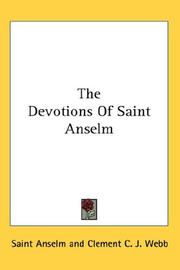 Cover of: The Devotions Of Saint Anselm