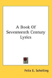 Cover of: A Book Of Seventeenth Century Lyrics