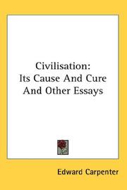 Cover of: Civilisation by Edward Carpenter, Edward Carpenter