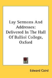 Lay sermons and addresses by Edward Caird