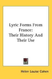 Cover of: Lyric Forms From France: Their History And Their Use