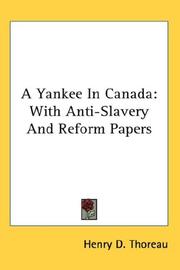 Cover of: A Yankee In Canada by Henry David Thoreau