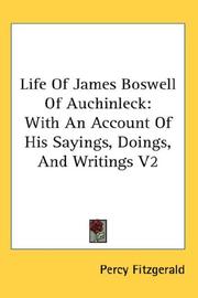 Cover of: Life Of James Boswell Of Auchinleck by Percy Fitzgerald