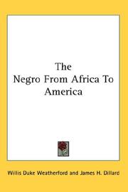 Cover of: The Negro From Africa To America