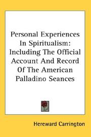 Cover of: Personal Experiences In Spiritualism by Hereward Carrington