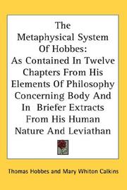 Cover of: The metaphysical system of Hobbes