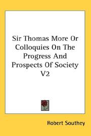 Cover of: Sir Thomas More Or Colloquies On The Progress And Prospects Of Society V2