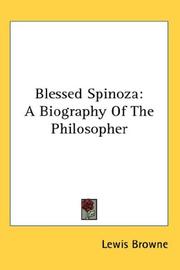 Cover of: Blessed Spinoza | Lewis Browne